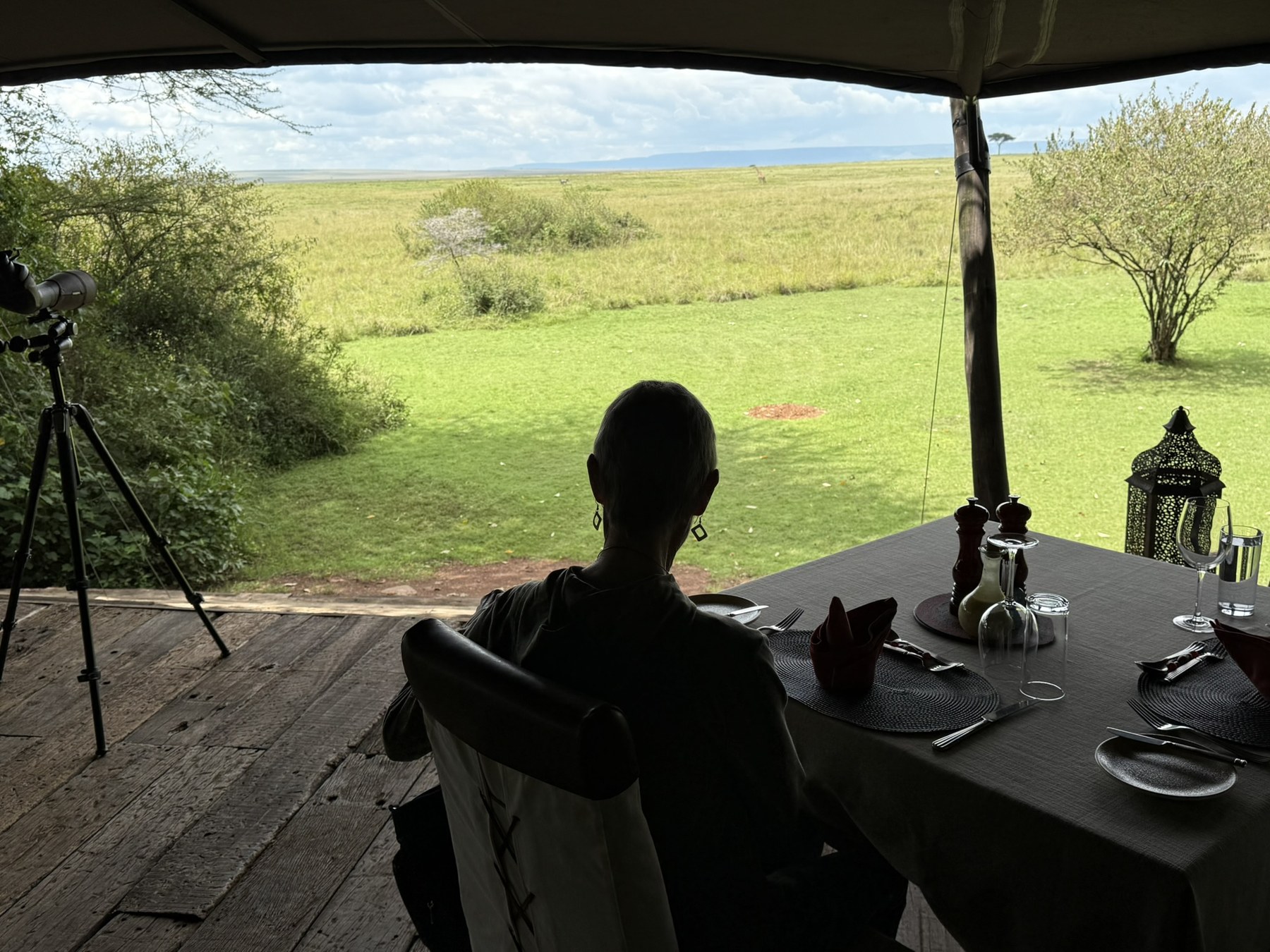JP looking out over the Maasai Mara from camp